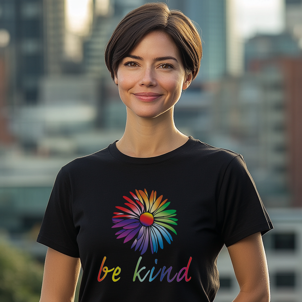 Be Kind Beautiful Large Flower Motivational Design