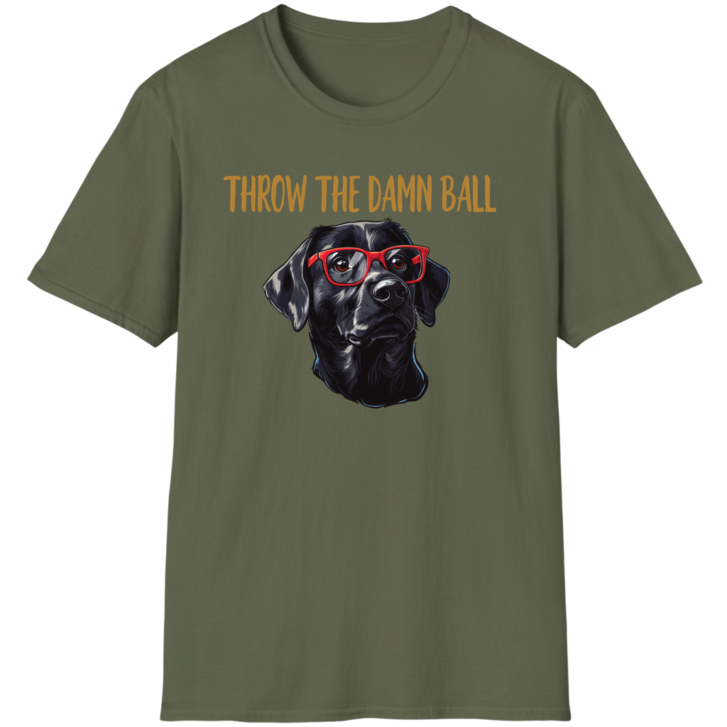 Black Lab Throw The Damn Ball Funny Labrador Retriever