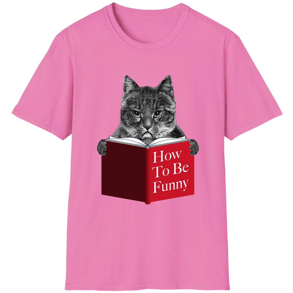 Cute Cat Reading How to Be Funny Book Adorable Humor