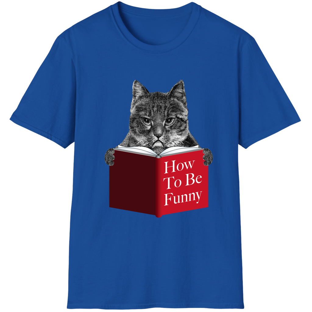 Cute Cat Reading How to Be Funny Book Adorable Humor