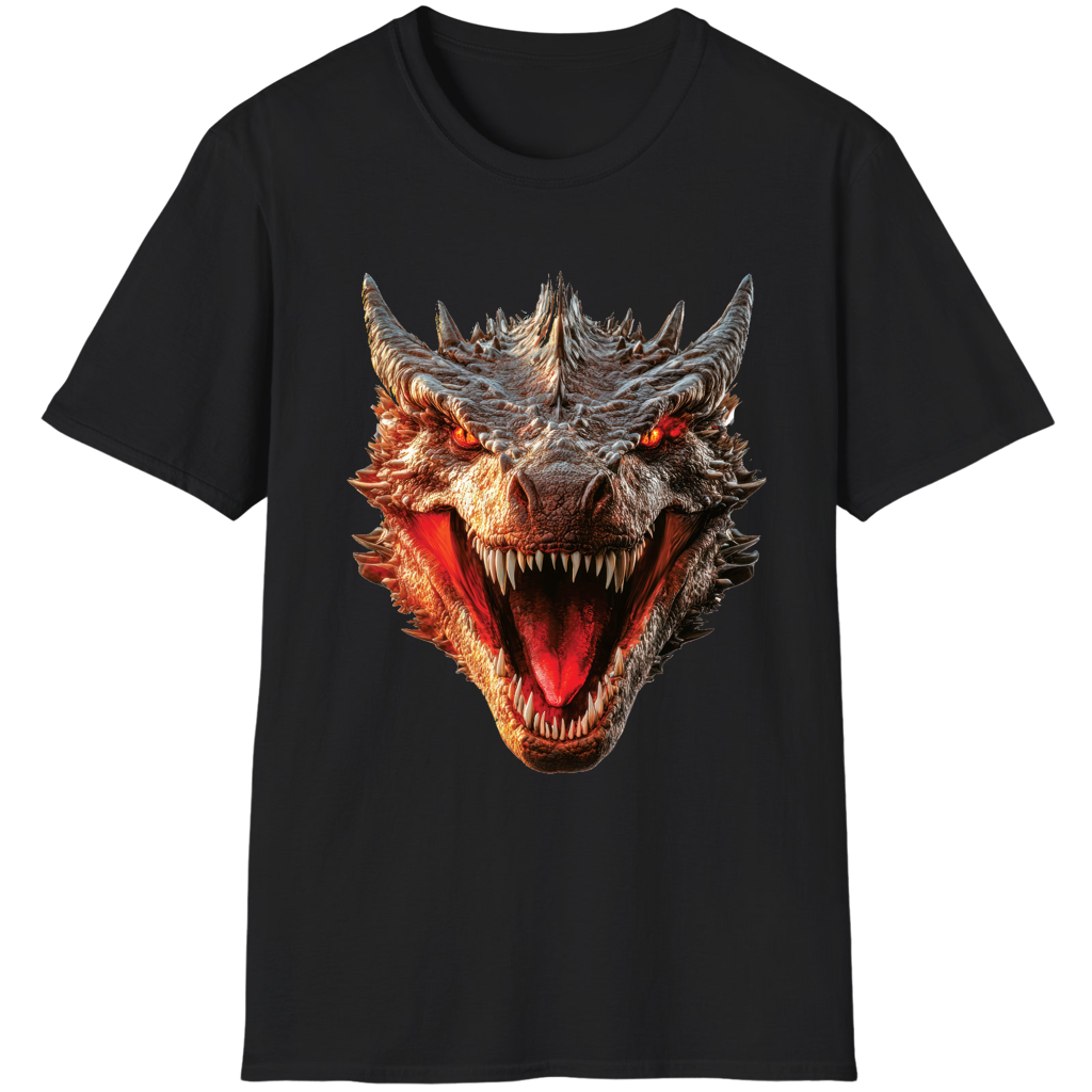 Ferocious Sharp Teeth Dragon Fire Eyes Fantasy