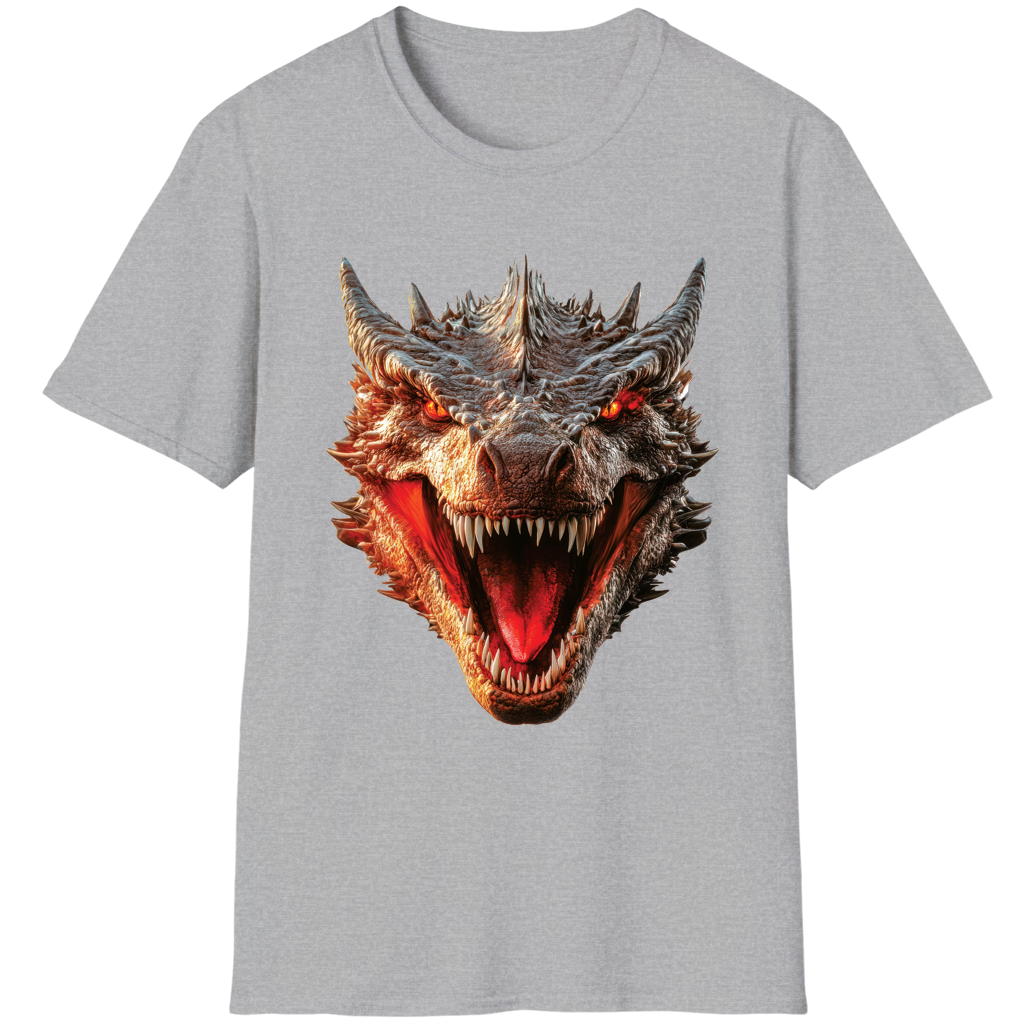 Ferocious Sharp Teeth Dragon Fire Eyes Fantasy