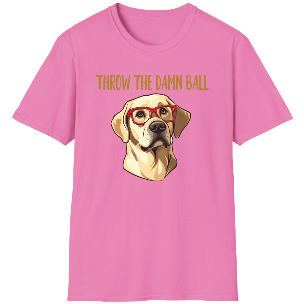 Yellow Lab Throw The Damn Ball Funny Labrador Retriever