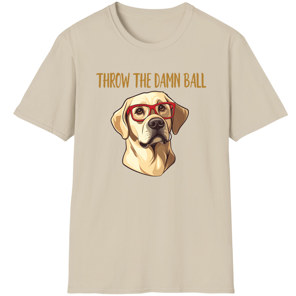 Yellow Lab Throw The Damn Ball Funny Labrador Retriever